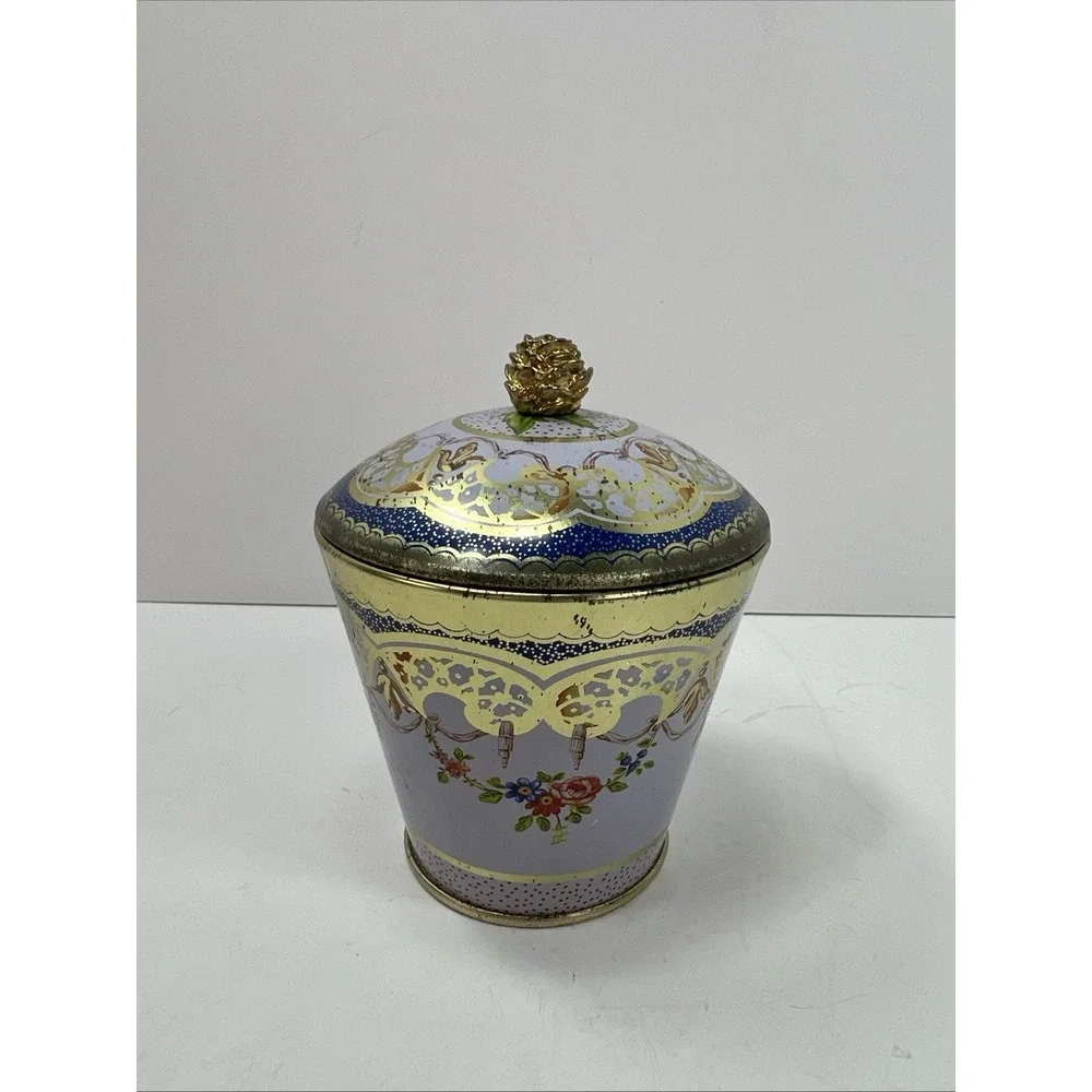 Elite Gift Boxes Wallace Collection Sevres Tin Lavender Gold Rose Finial Good
